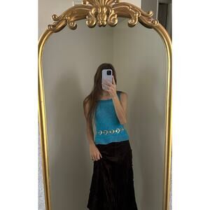 Handmade Knit Blue Tank Top Shirt